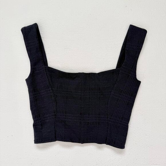 ONA Tops - ONA by Young Chung Madison Bustier Top Navy Plaid, Size Small